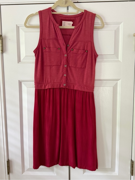 Anthropologie Dresses & Skirts - Anthropologie Rose-Red Sleeveless Button-Front Mini Dress